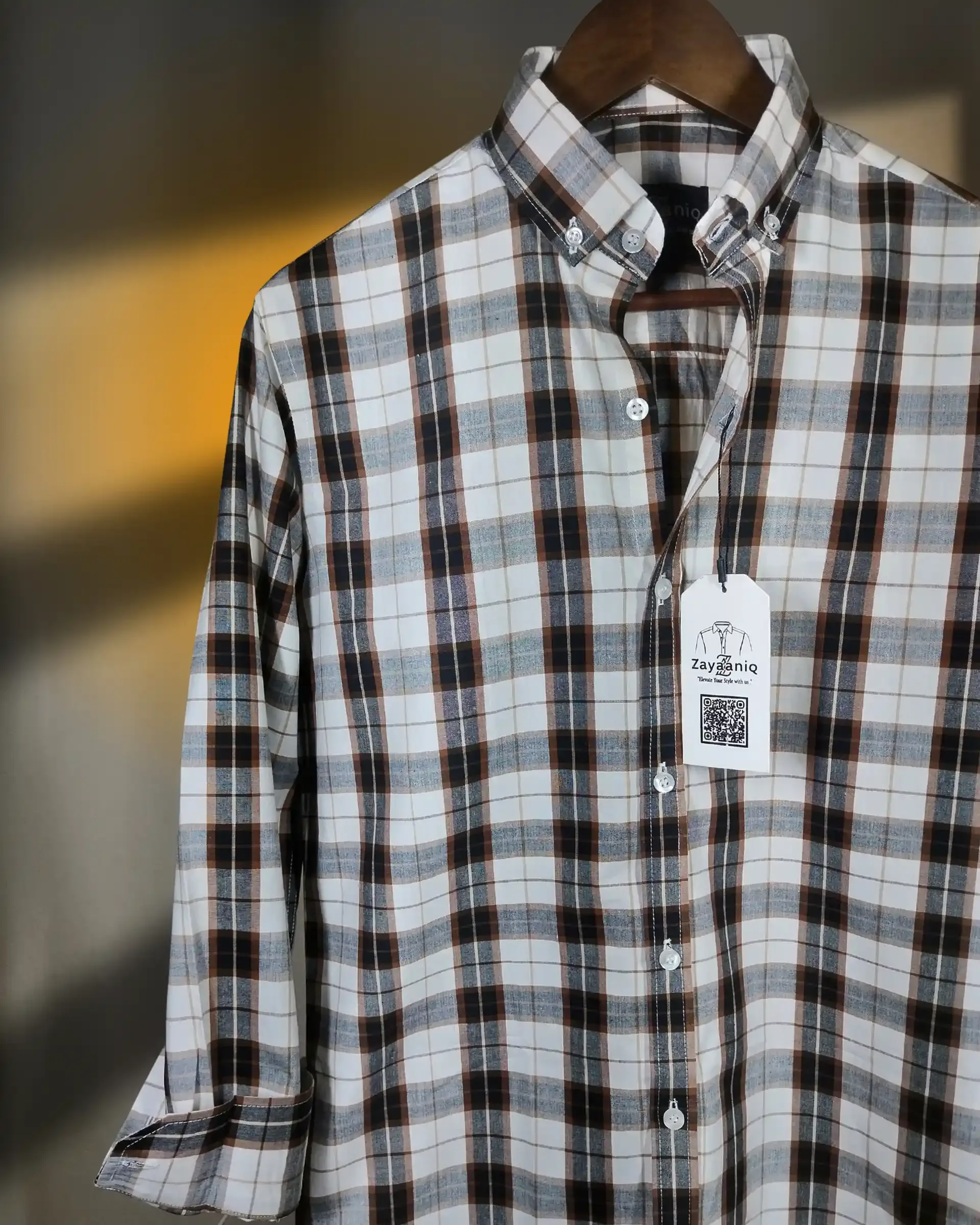 Earthy Brown & Olive Plaid view 2