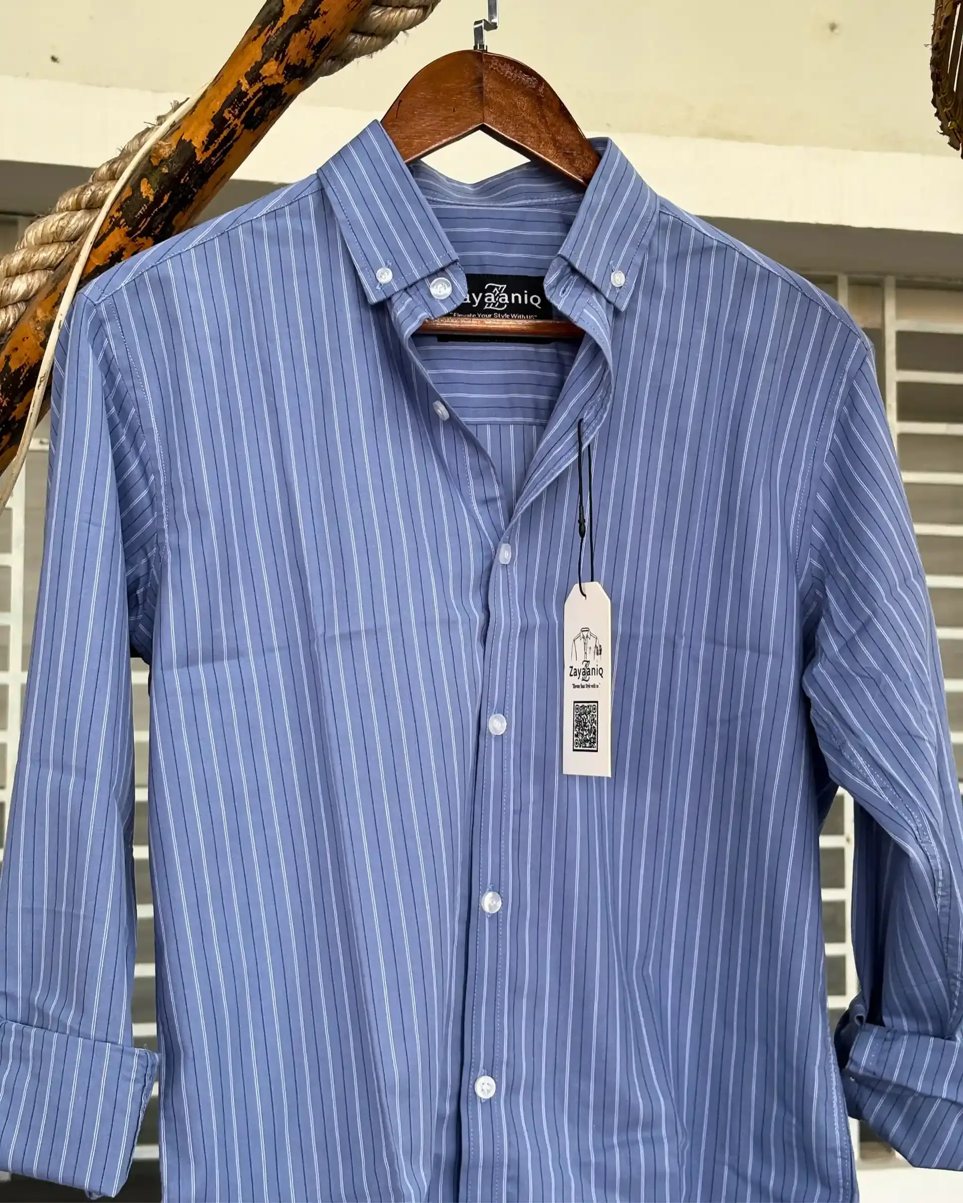 Sky Blue Pinstriped view 2