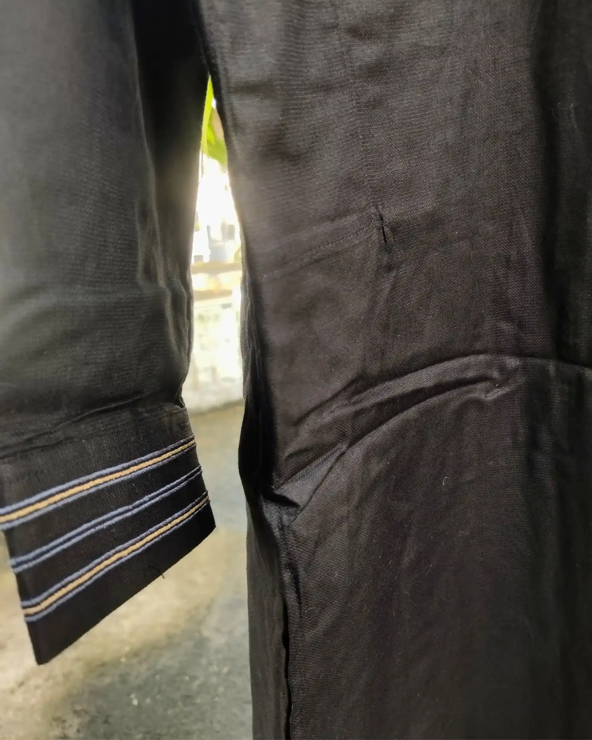 Jet Black Pinstriped Embroidered view 4