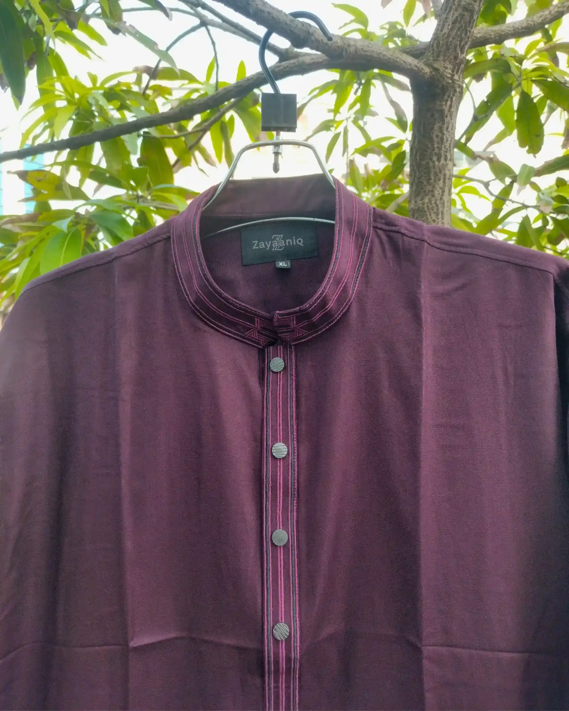 Deep Plum Embroidered