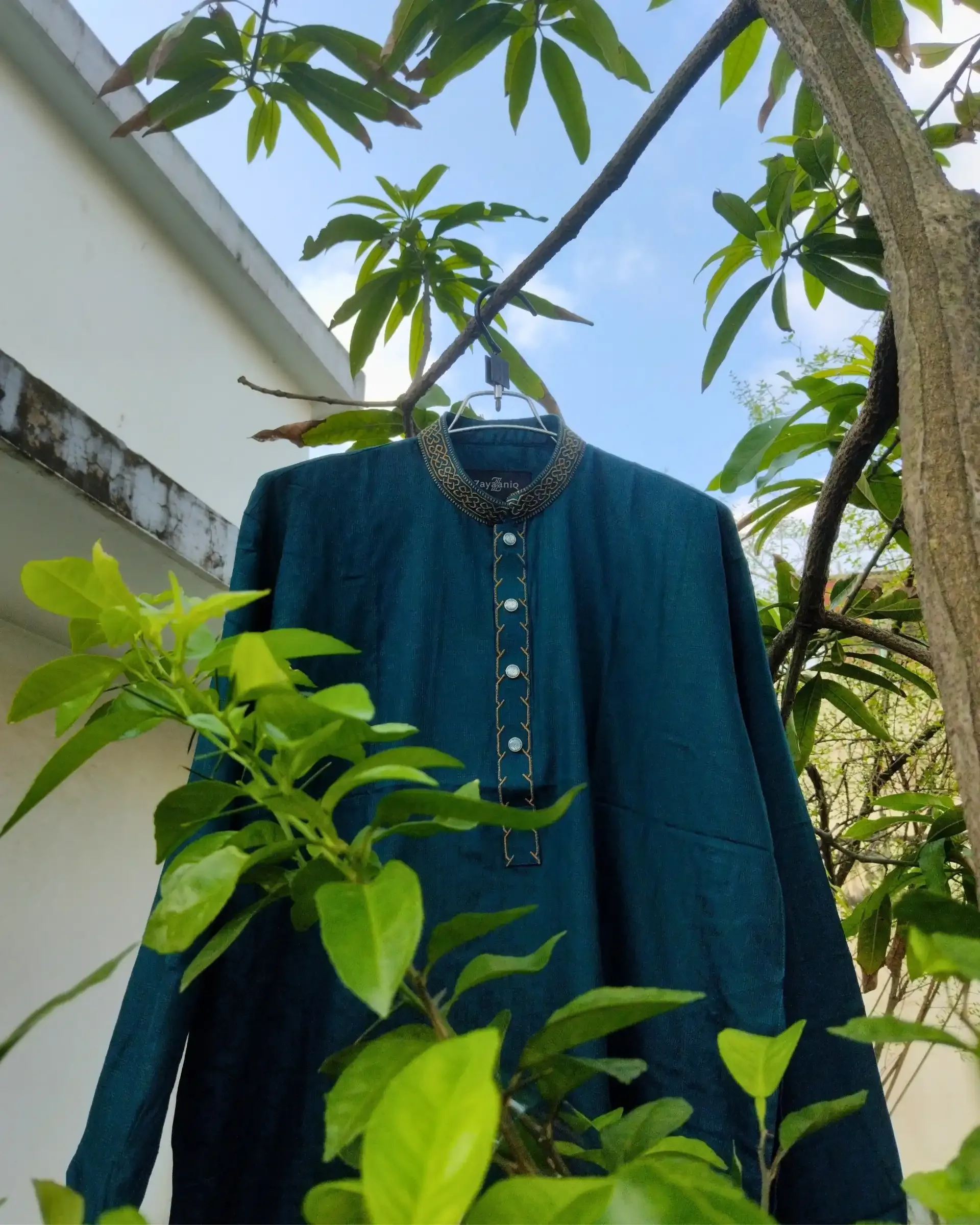 Royal Teal Jacquard Embroidered view 2