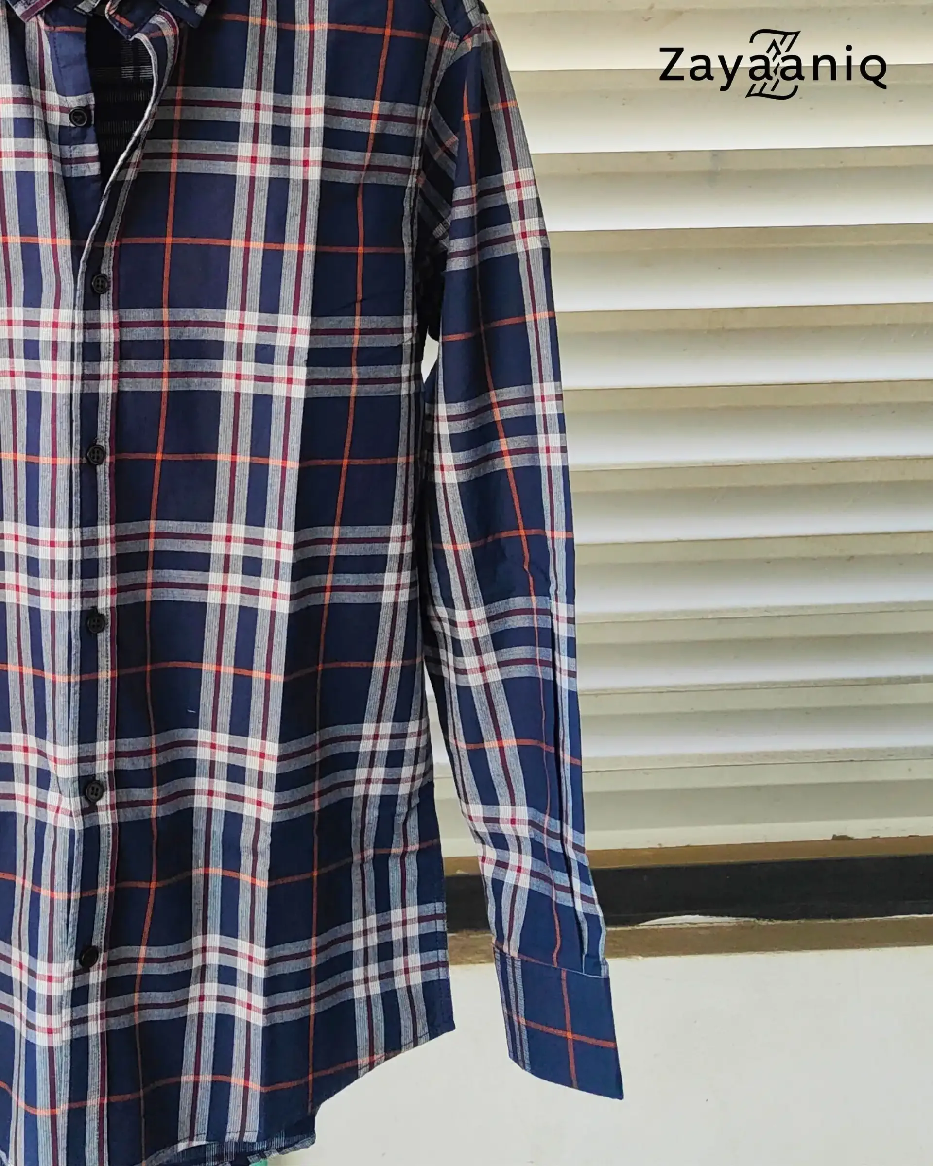 Royal Navy & Rust Plaid view 2