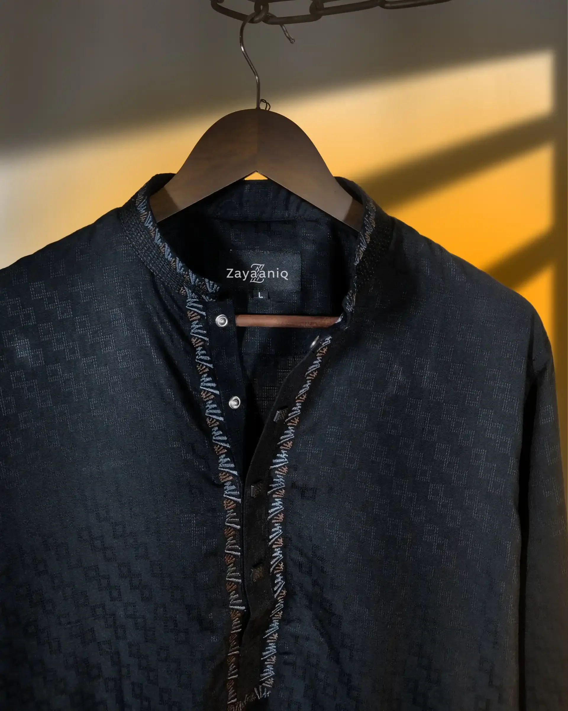 Midnight Black Embroidered