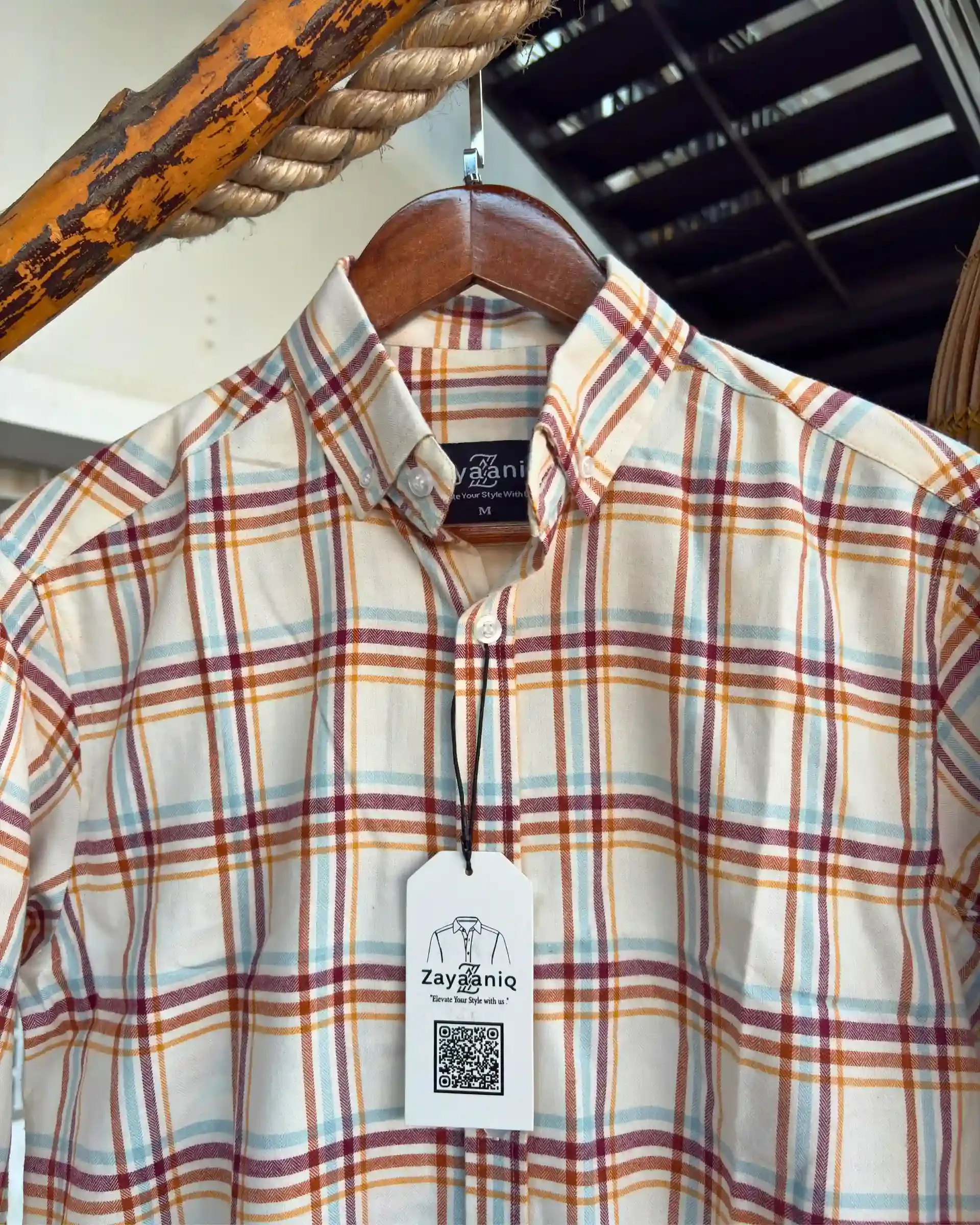 Vintage Off-White Plaid