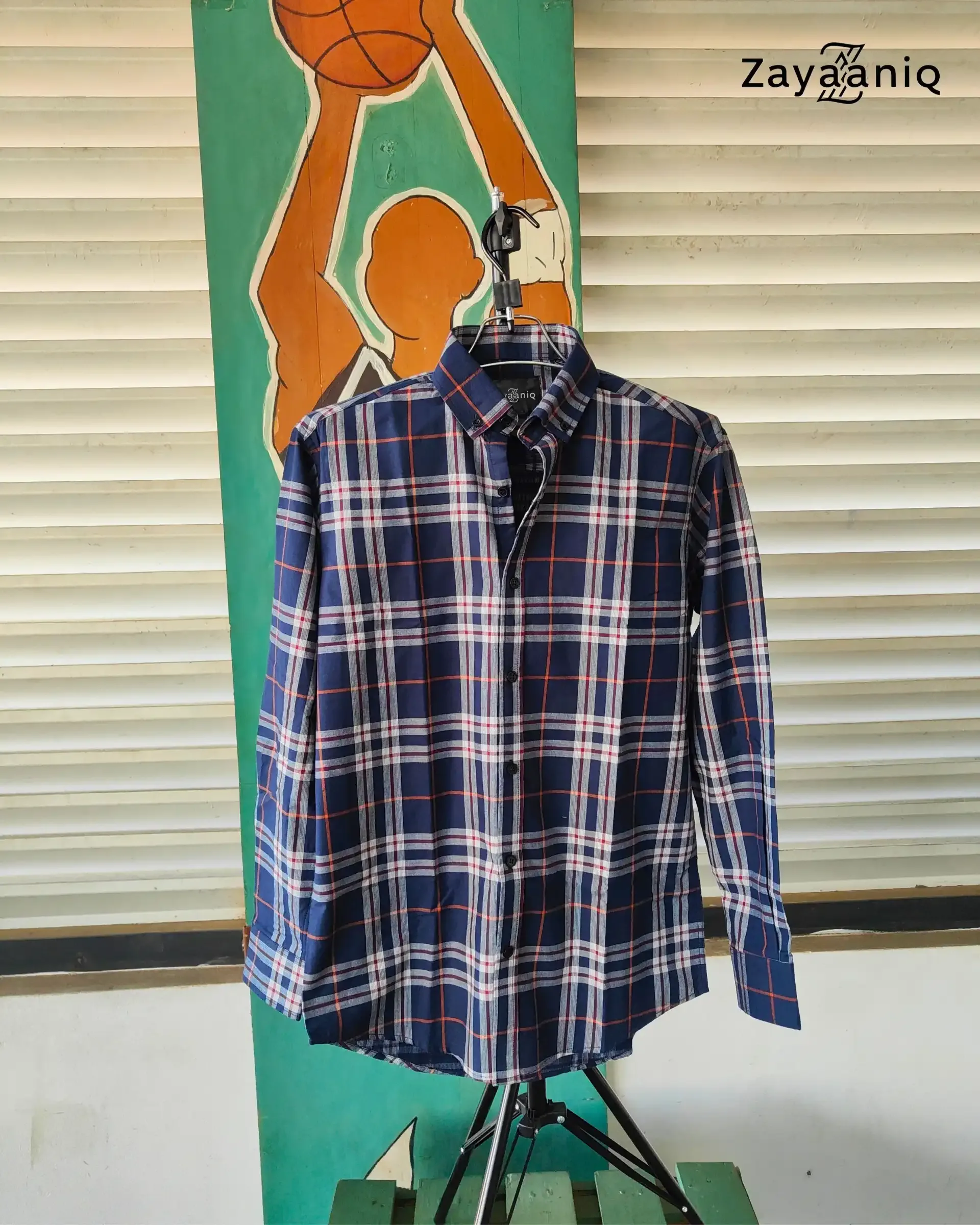 Royal Navy & Rust Plaid