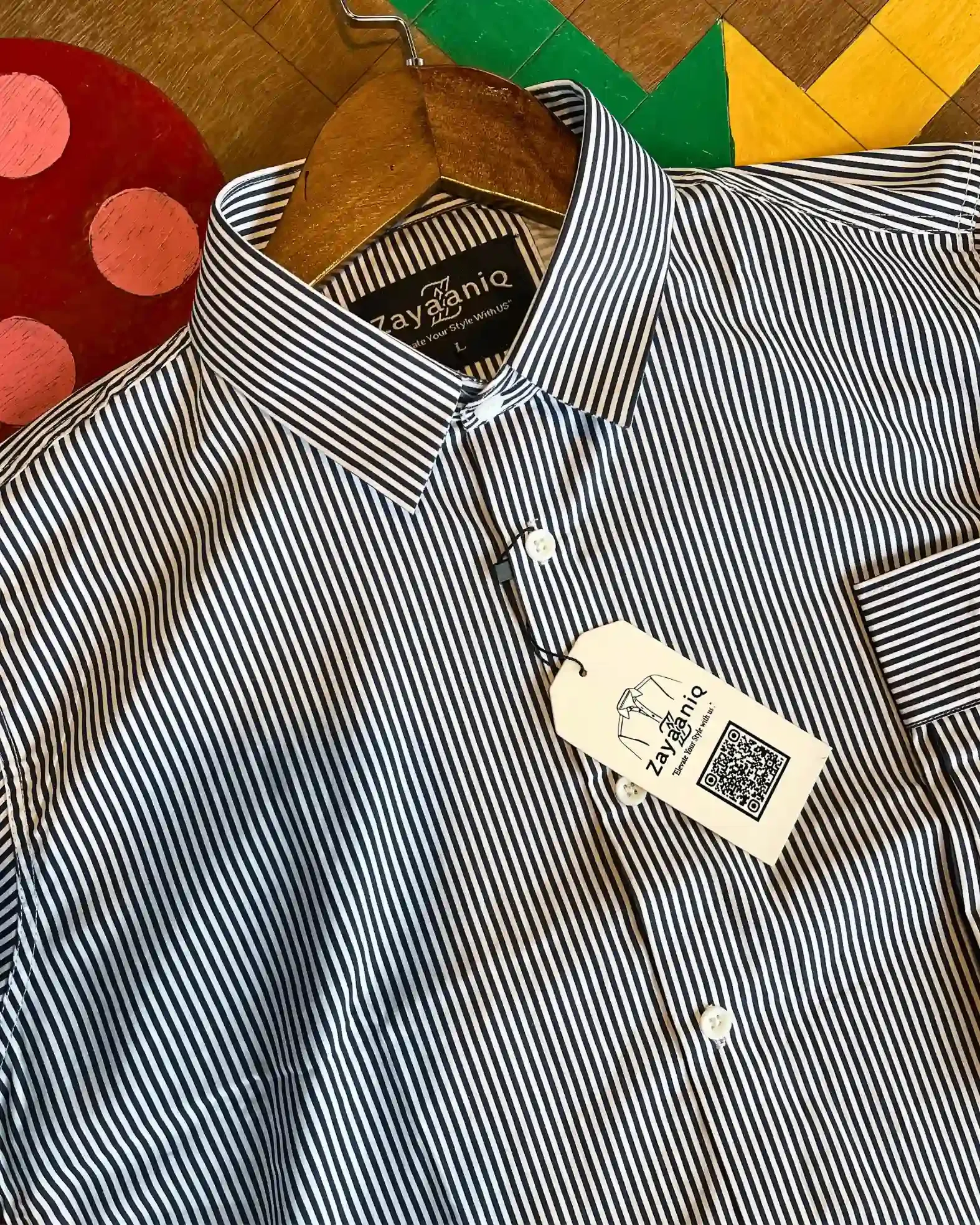 Black Striped Premium Cotton Shirt view 3