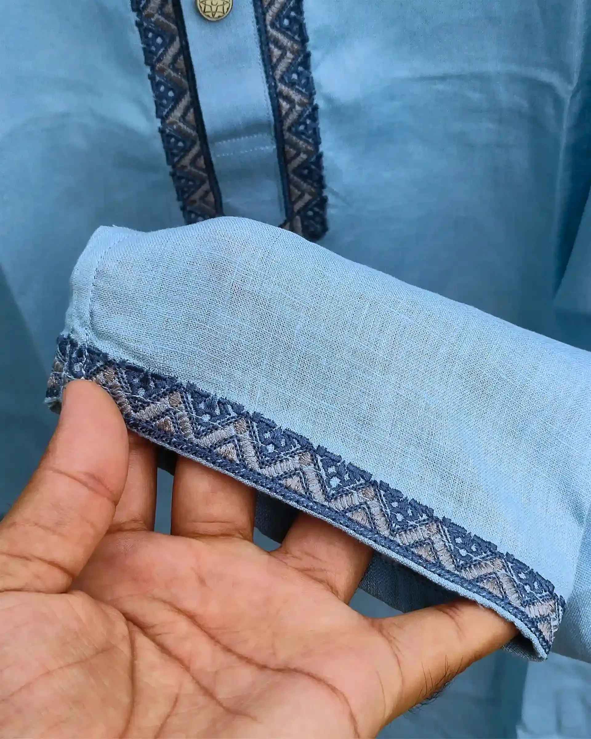Powder Blue Embroidered view 3
