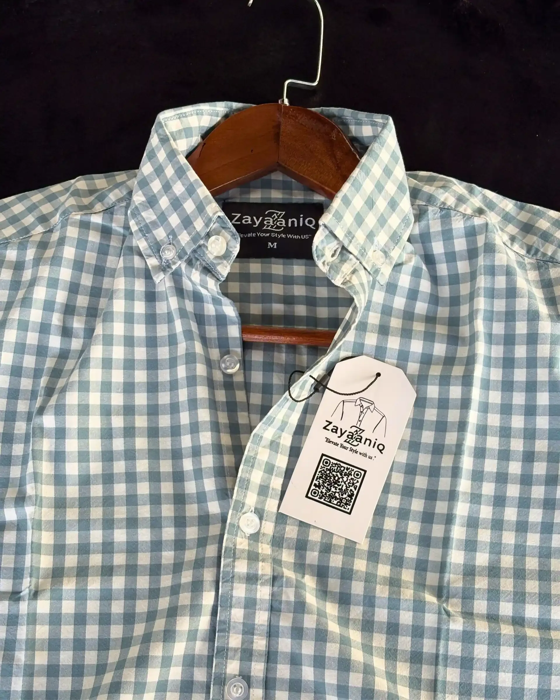 Soft Teal & White Gingham