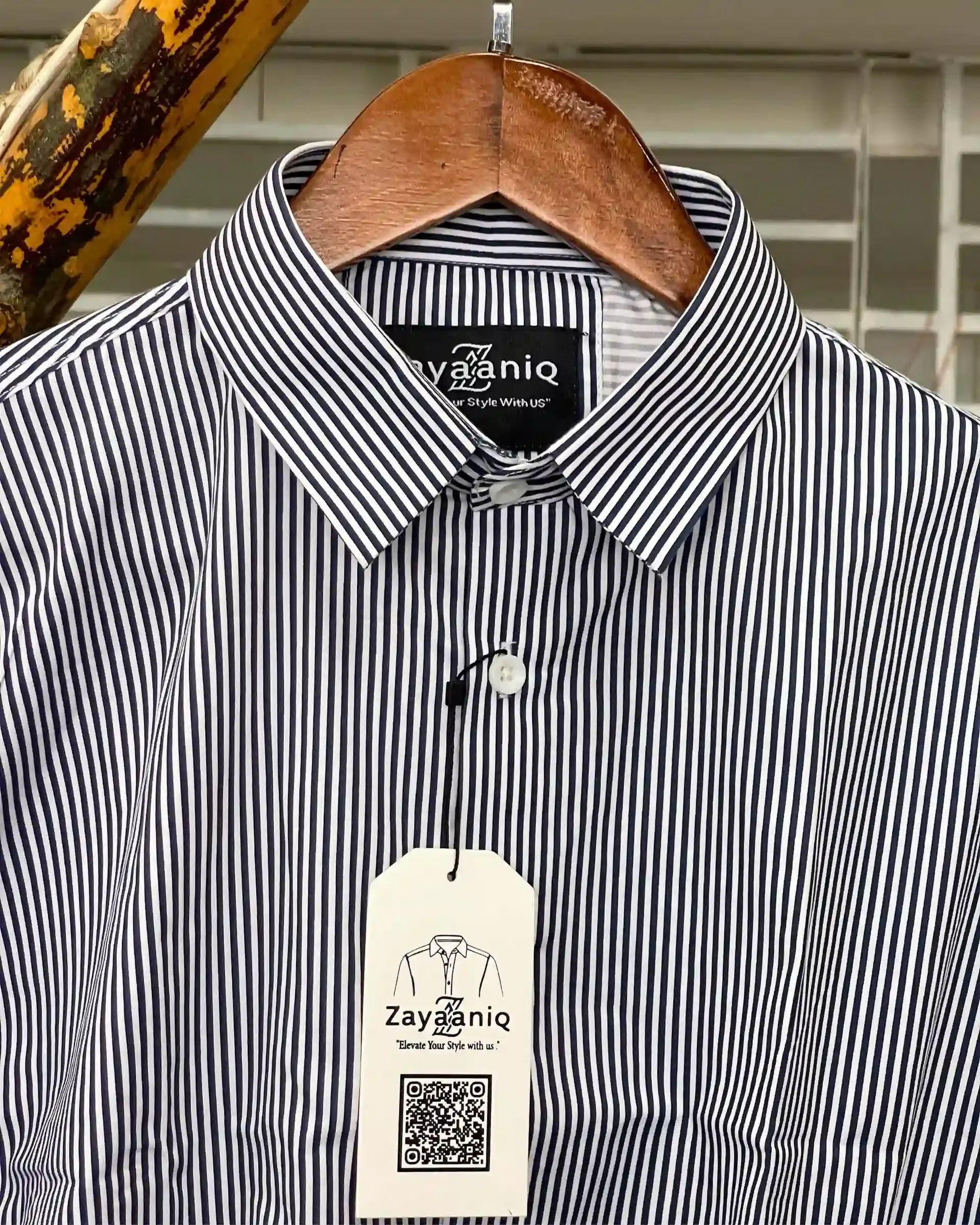 Black Striped Premium Cotton Shirt view 2