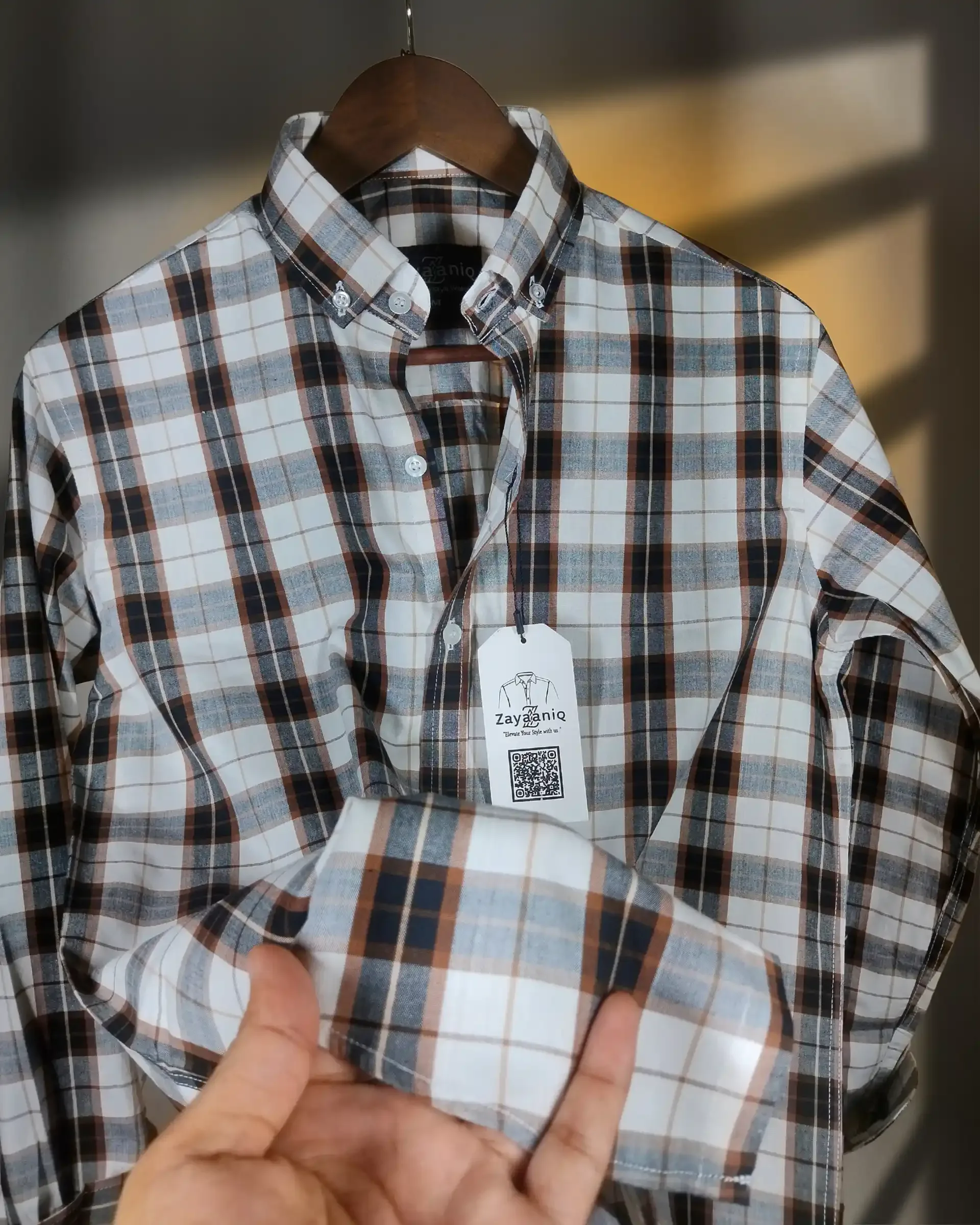 Earthy Brown & Olive Plaid view 3