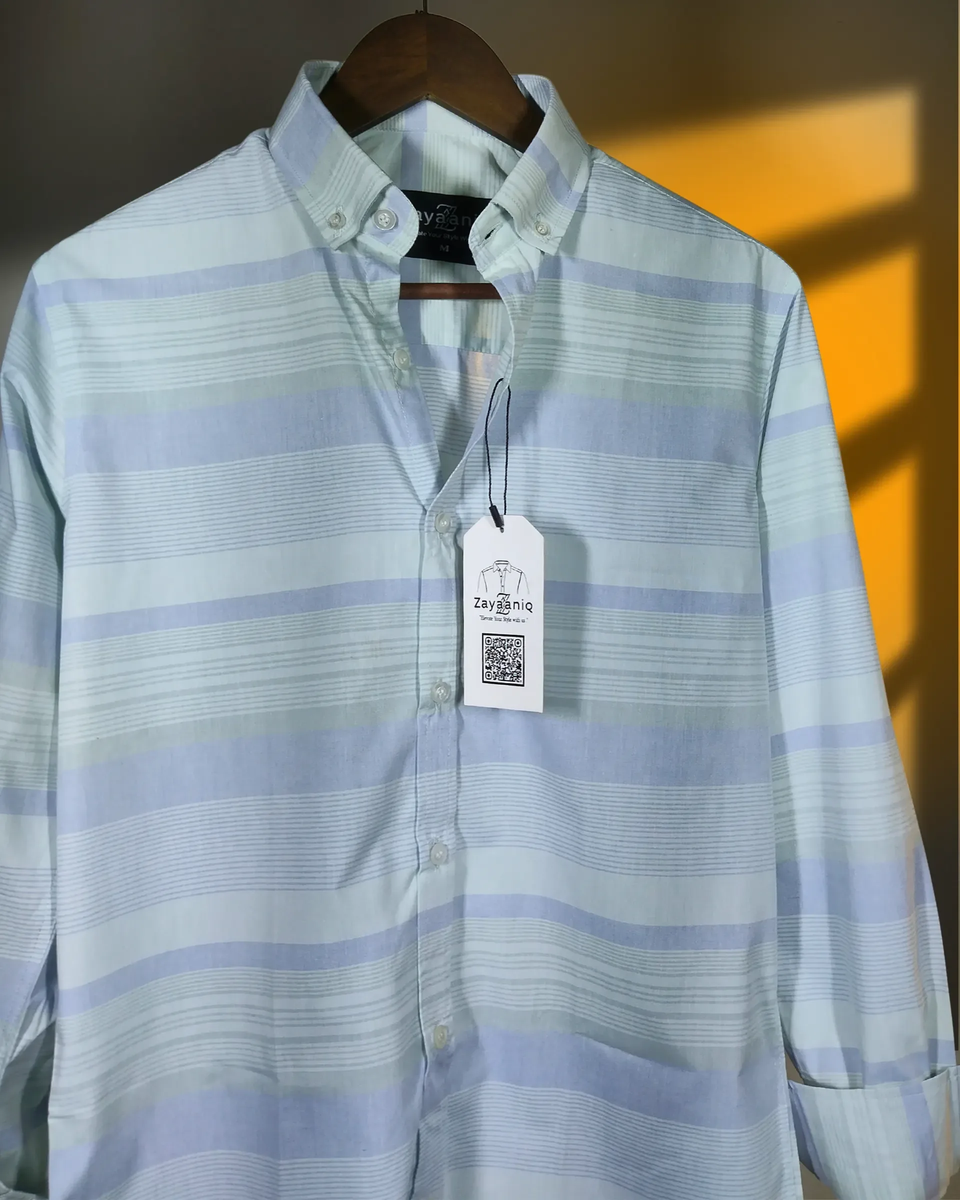 Soft Mint & Sky Blue Multi-Striped view 2