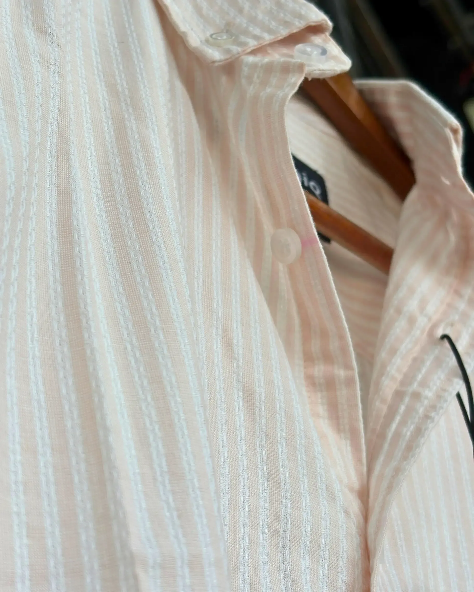 Soft Peach & Off-White Striped view 4