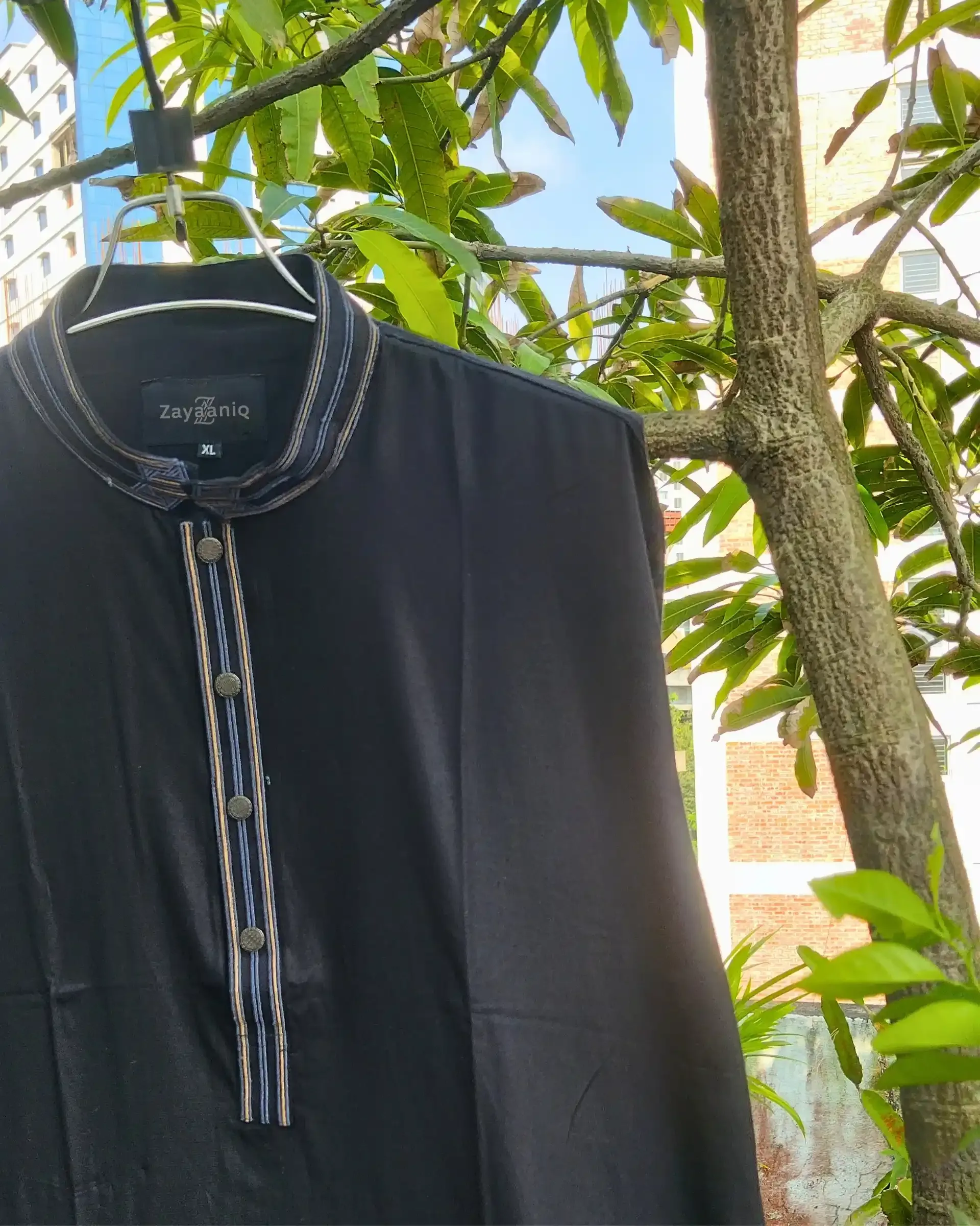 Jet Black Pinstriped Embroidered view 3