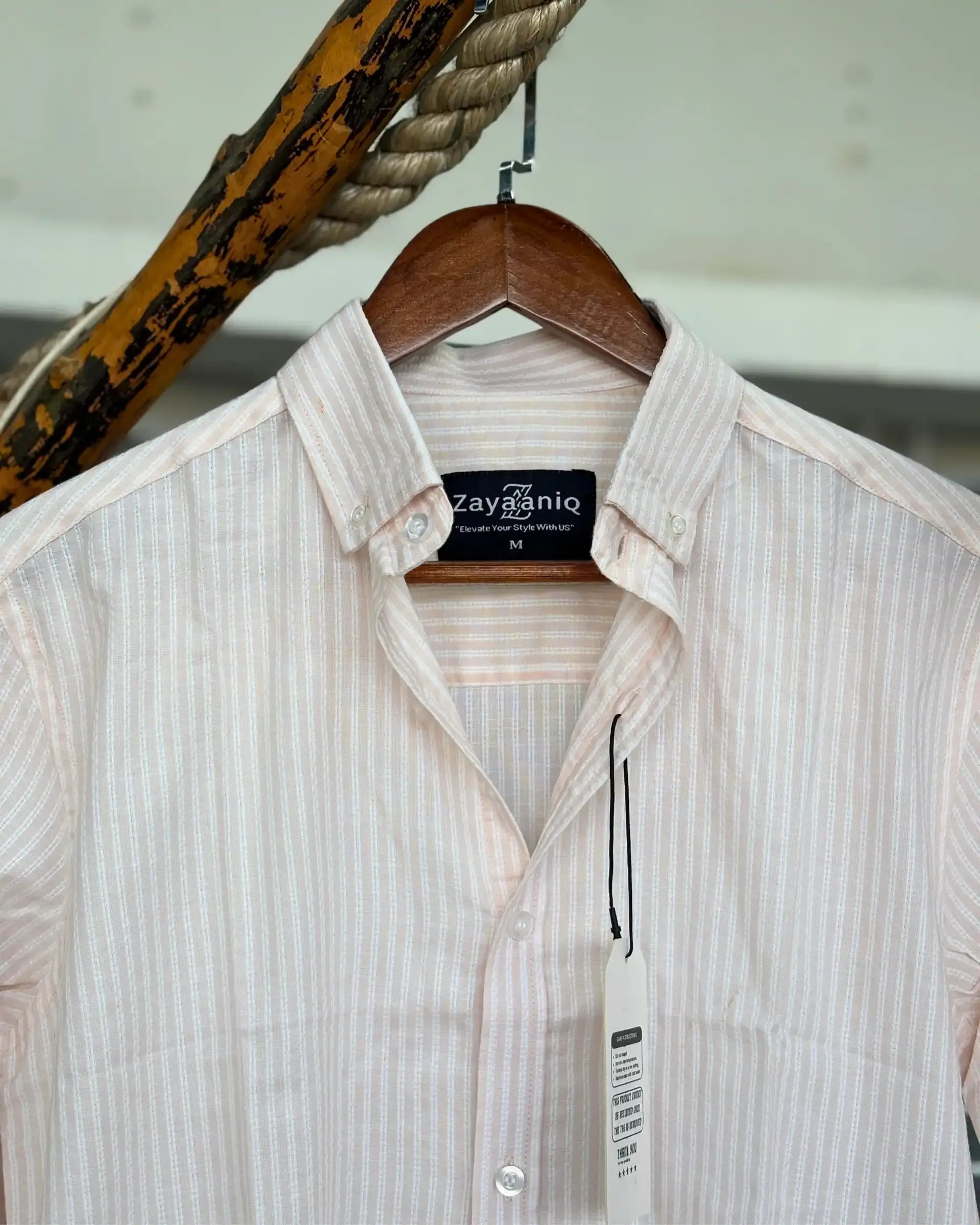 Soft Peach & Off-White Striped