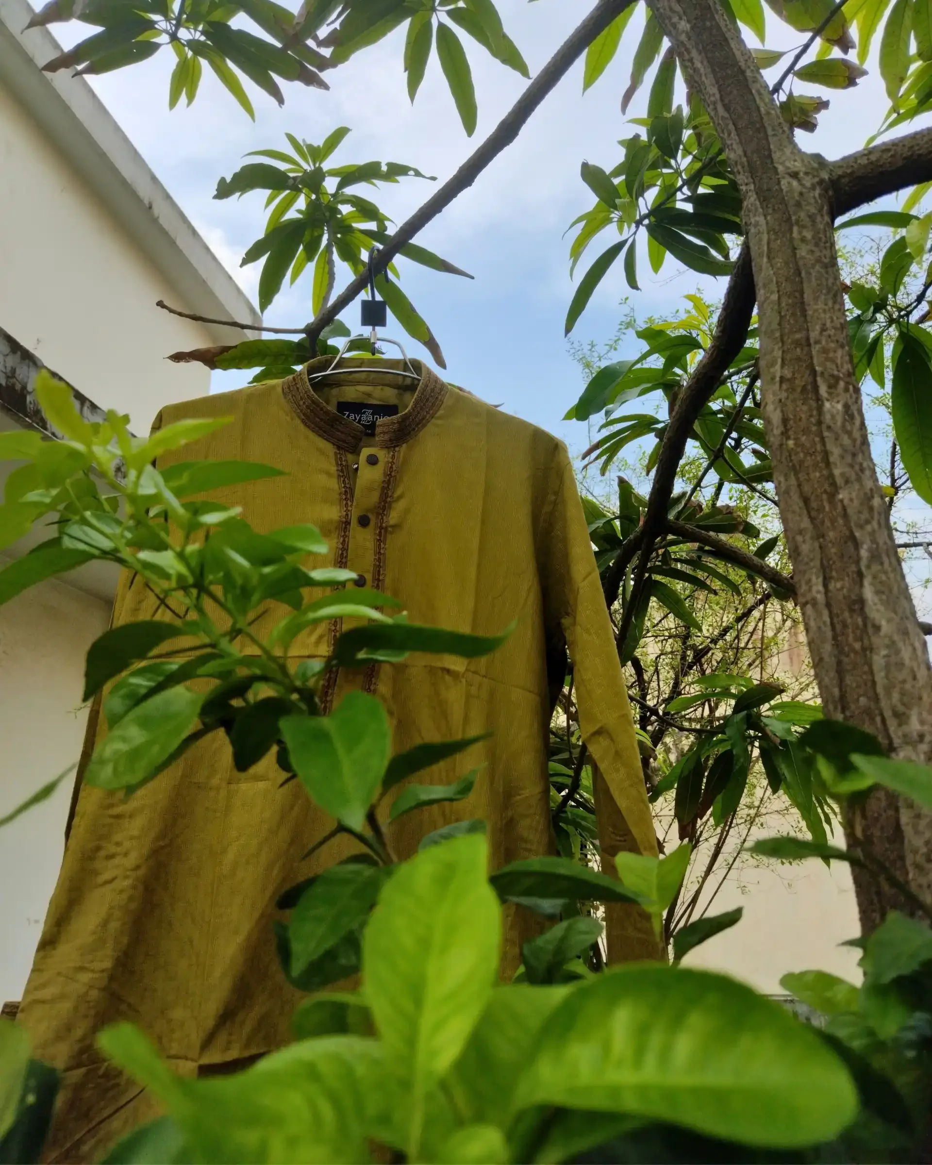 Olive Mustard Jacquard Embroidered view 4