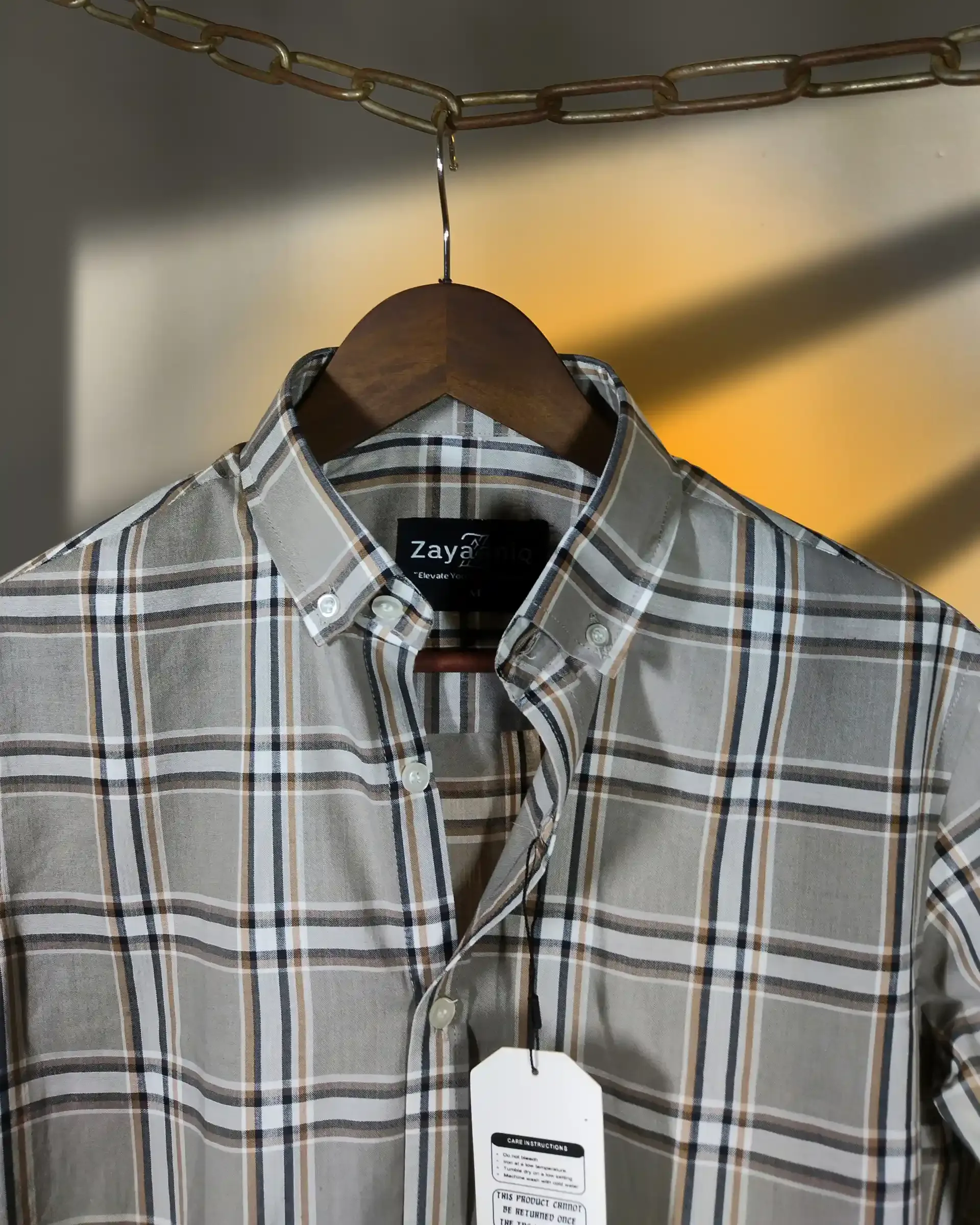 Taupe & Tan Checkered
